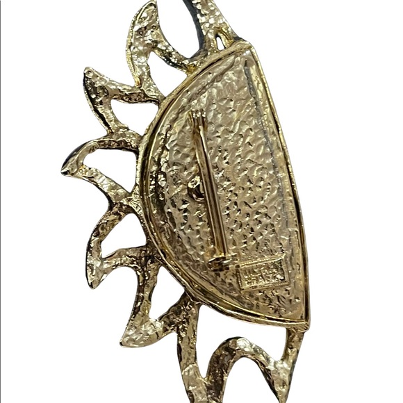 Vintage Ultra Craft Half sun gold brooch fancy astrology - Picture 2 of 2